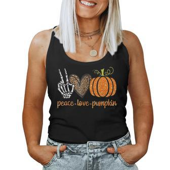 Halloween Peace Love Pumpkin Fall Girls Kids Women Tank Top | Mazezy AU