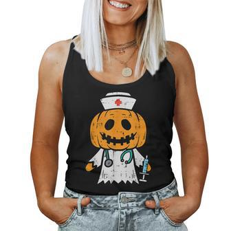 Halloween Pumpkin Nurse Cute Er Nicu Costume Scrub Top Women Tank Top - Seseable