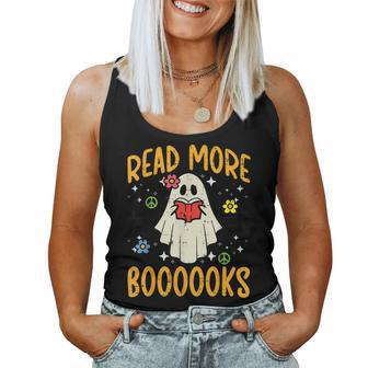 Halloween Read More Books Retro Costume Teacher Girls Women Tank Top | Mazezy