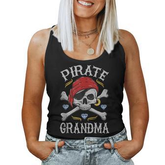 Halloween Scary Pirates Skull & Crossbones Pirate Grandma Women Tank Top | Mazezy