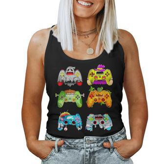 Halloween Skeleton Zombie Gaming Controllers Mummy Game Boys Women Tank Top - Monsterry AU