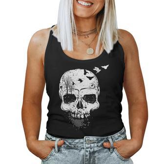 Halloween Skull Decor Vintage Gothic Costume Men Or Women Women Tank Top | Mazezy