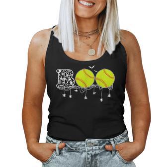 Halloween Softball Lover Boo Baseball Player Women Tank Top - Thegiftio UK