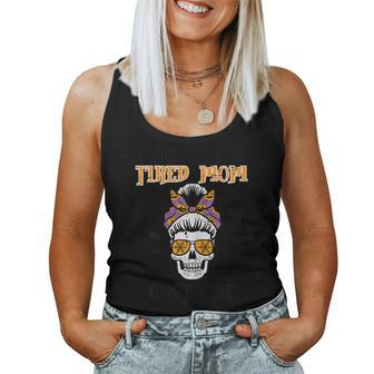 Halloween Tired Mom Costume Skeleton Mommy Mama Women Tank Top - Monsterry AU