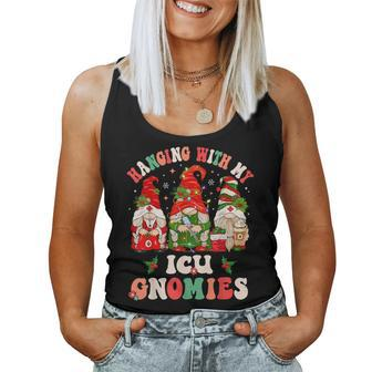 Hanging With My Icu Gnomies Christmas Critical Care Nurse Women Tank Top - Monsterry UK