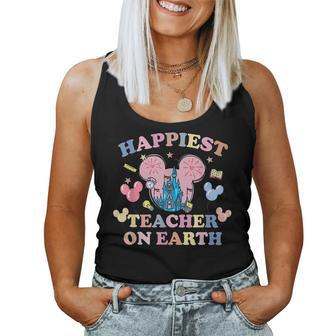 Happiest Teacher On Earth - Teaching Appreciation Women Tank Top Weekend Graphic - Thegiftio UK