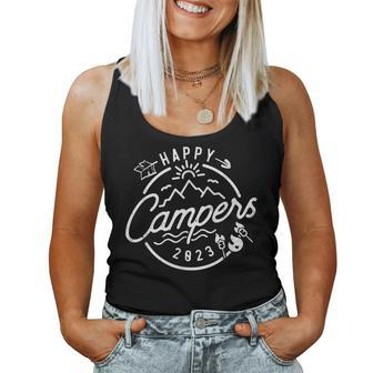 Happy Camper Funny Camping Vintage Retro Men Women Women Tank Top Weekend Graphic - Thegiftio UK
