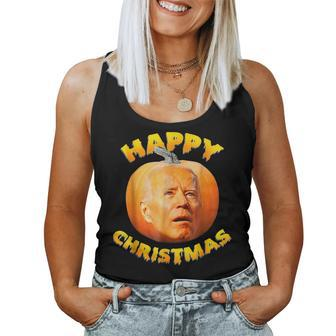 Happy Christmas Biden Confused Pumpkin Thanksgiving Women Tank Top - Monsterry DE