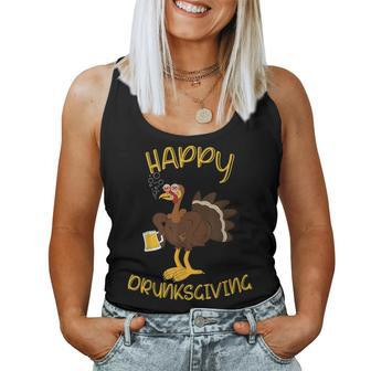 Happy Drunksgiving Friends Family Thanksgiving Drunks Giving Women Tank Top | Mazezy