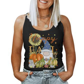 Happy Fall Y'all Gnome Pumpkin & Coffee Lover Thanksgiving For Coffee Lovers Women Tank Top | Mazezy