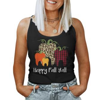 Happy Fall Y'all Thanksgiving Halloween Dental Hygienist Halloween Women Tank Top | Mazezy