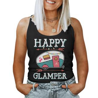 Happy Glamper T Outdoor Glamping Camping Girls Women Tank Top - Seseable