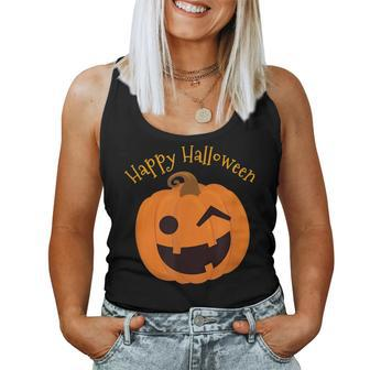 Happy Halloween Jack O'lantern Pumpkin Fall Autumn Happy Halloween Women Tank Top | Mazezy