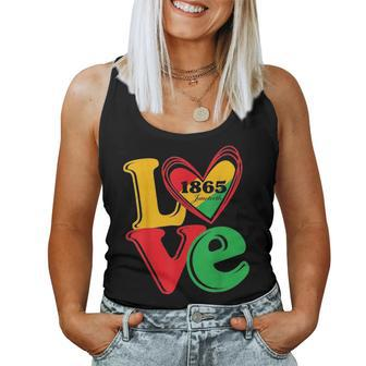 Happy Junenth Is My Independence Day Black Women Heart Women Tank Top Basic Casual Daily Weekend Graphic - Seseable
