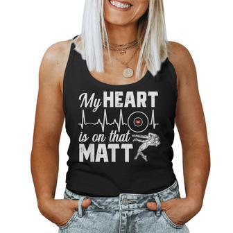 Heart Is On Matt Wrestling Mom Wrestler Parent Women Women Tank Top | Mazezy