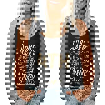 Hello 4Th Grade Leopard Teacher Student Back To School Girls Women Tank Top Weekend Graphic - Seseable