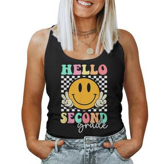 Hello Second Grade Groovy Retro First Day Back To School Women Tank Top - Seseable