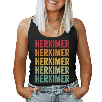 Herkimer County New York Rainbow Text Women Tank Top | Mazezy