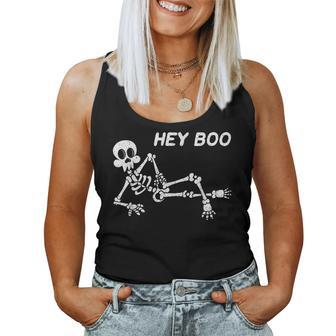 Hey Boo Halloween Cute Skeleton Halloween Women Tank Top - Thegiftio UK