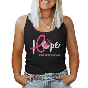 Hope Breast Cancer Pink Ribbons Sunflower October Month Women Tank Top | Mazezy