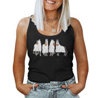 Horse Sheet Ghost Horse Costume Cowboy Western Halloween Women Tank Top - Seseable