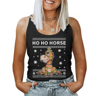 Horse Ugly Christmas Sweater Women Tank Top | Mazezy