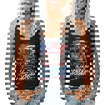 Hot Rod Classic Car Red White And Blue Horsepower Racing Racing Women Tank Top | Mazezy