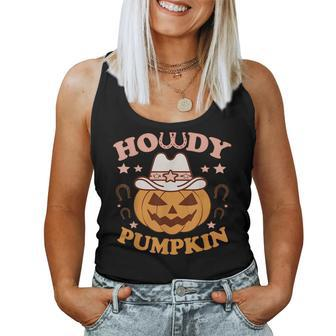 Howdy Pumpkin Rodeo Western Country Fall Southern Halloween Halloween Women Tank Top | Mazezy