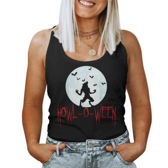 Howloween Werewolf Full Moon Halloween Halloween Women Tank Top | Mazezy
