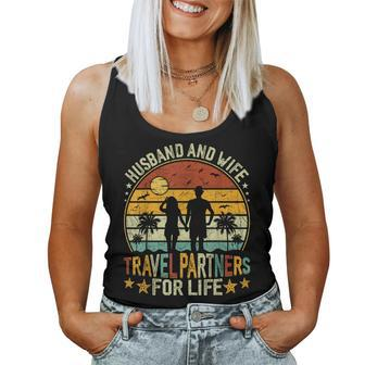 Husband And Wife Travel Partners For Life Beach Traveling Women Tank Top Basic Casual Daily Weekend Graphic - Seseable