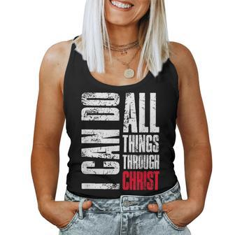 I Can Do All Things Through Christ Christian Gift Faith Women Tank Top Basic Casual Daily Weekend Graphic - Seseable