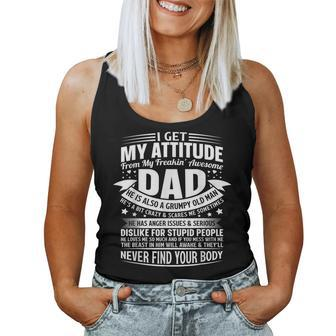 I Get My Attitude From My Dad Gifts For Dad Daughter Son Women Tank Top Basic Casual Daily Weekend Graphic - Seseable