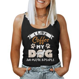 I Like Coffee My Dog And Maybe 3 People Dog Lover Gift Women Tank Top Basic Casual Daily Weekend Graphic - Thegiftio UK