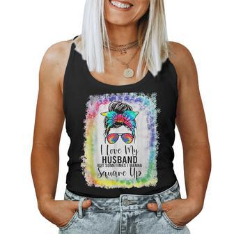 I Love My Husband But Sometimes I Wanna Square Up Funny Wife Women Tank Top Basic Casual Daily Weekend Graphic - Seseable