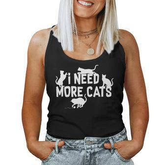 I Need More Cats Funny Cat Dad Cat Mom Women Tank Top Basic Casual Daily Weekend Graphic - Thegiftio UK