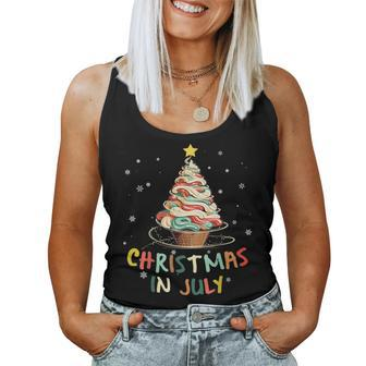 Ice Cream Christmas Tree Or Christmas In July Ice Cream Women Tank Top | Mazezy