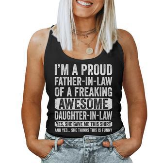Im A Proud Father In Law Daughter In Law Fathers Day Women Tank Top Basic Casual Daily Weekend Graphic - Thegiftio UK