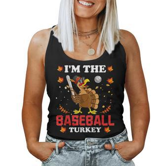 I'm The Baseball Turkey Boys Girls Thanksgiving Holiday Day Women Tank Top - Monsterry