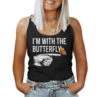 I'm With Butterfly Party Matching Couples Halloween Costume Women Tank Top - Thegiftio UK