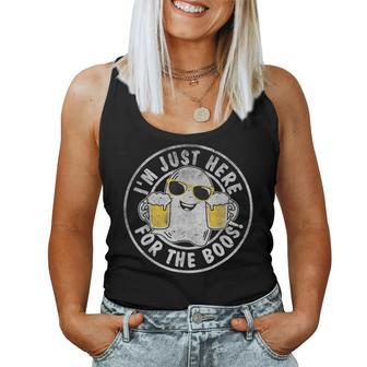 I'm Just Here For The Boos Ghost Beer Retro Halloween Women Tank Top - Seseable