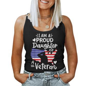 I'm A Proud Daughter Of A Veteran Father's Day Girls Women Tank Top - Seseable