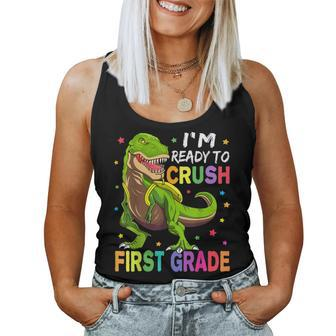Im Ready To Crush 1St Grade Dinosaur Back To School Women Tank Top Weekend Graphic - Monsterry
