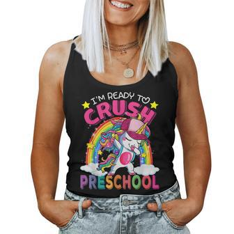 Im Ready To Crush Preschool Unicorn Back To School Girls Women Tank Top Weekend Graphic - Thegiftio UK
