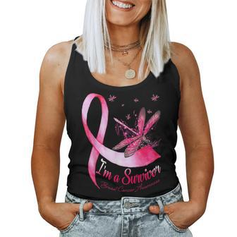 I'm A Survivor Dragonfly Breast Cancer Awareness Women Tank Top - Monsterry
