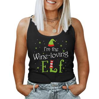 I'm The Wine Loving Elf Xmas Matching Christmas For Family Women Tank Top | Mazezy