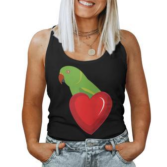 Indian Ringneck Alexandrine Parrot Parakeet Heart Pocket Women Tank Top | Mazezy