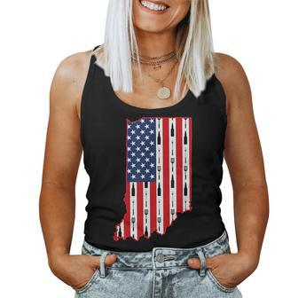 Indiana Usa Flag Fourth July 4Th Fathers Day Bbq Beer Summer Beer Women Tank Top | Mazezy