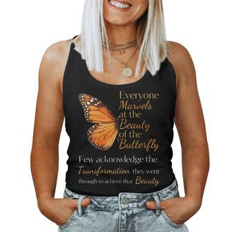 Inspirational Butterfly Transformation Quote Women Tank Top | Mazezy
