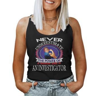 Investigator Never Underestimate Woman Women Tank Top - Seseable