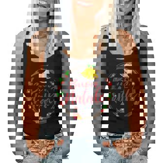 Italian Christmas Ornament Auguri Regalo Ideale Buon Natale Women Tank Top | Mazezy